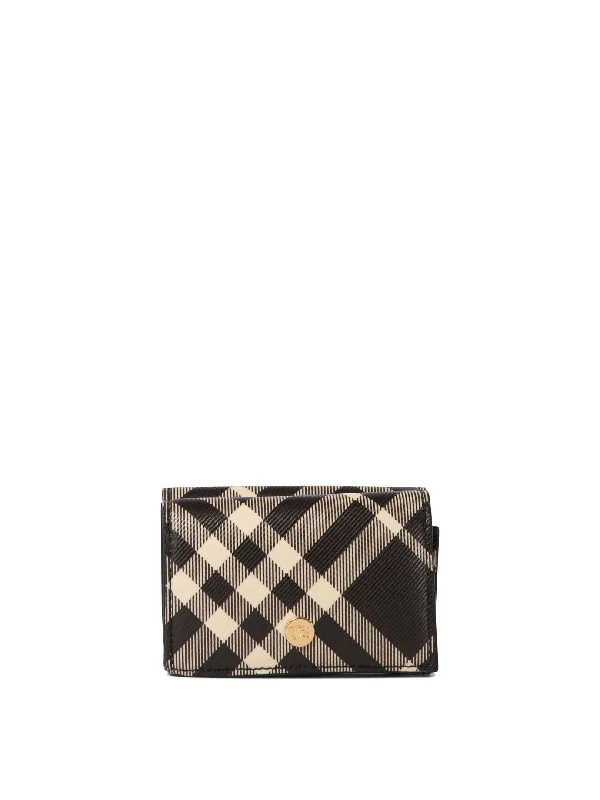 Women's "check" Compact Wallet in Black | 8095292