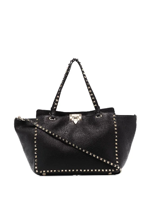 Women's Medium Rockstud Bag in Nero | 5W2B0970VSF