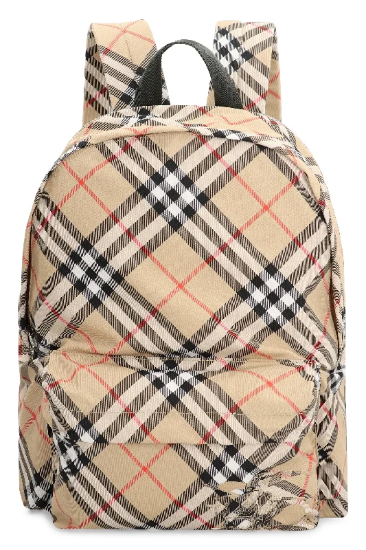 Men's Check Backpack in Beige | 8091312158564 Color A2021