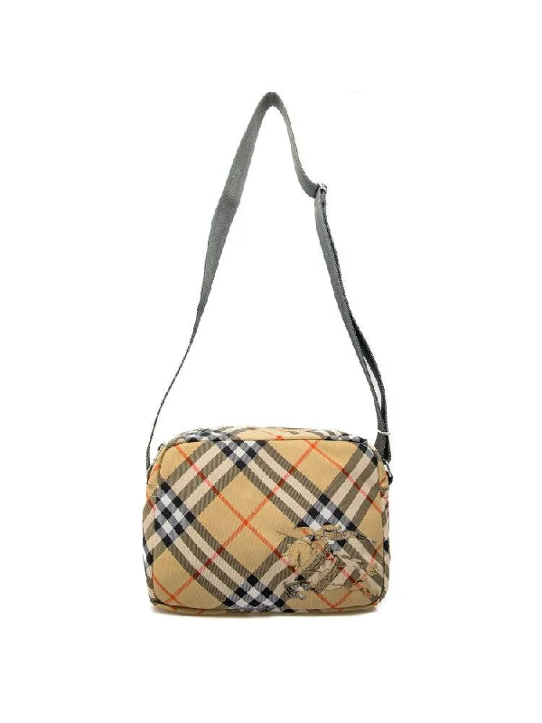 Men's Check Patterned Shoulder Bag in Beige | 8091320158564