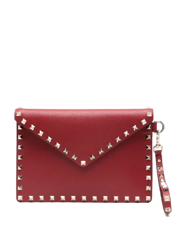 Women's Rockstud Medium Flat Pouch in Rossov | 5W2P0P87BOL