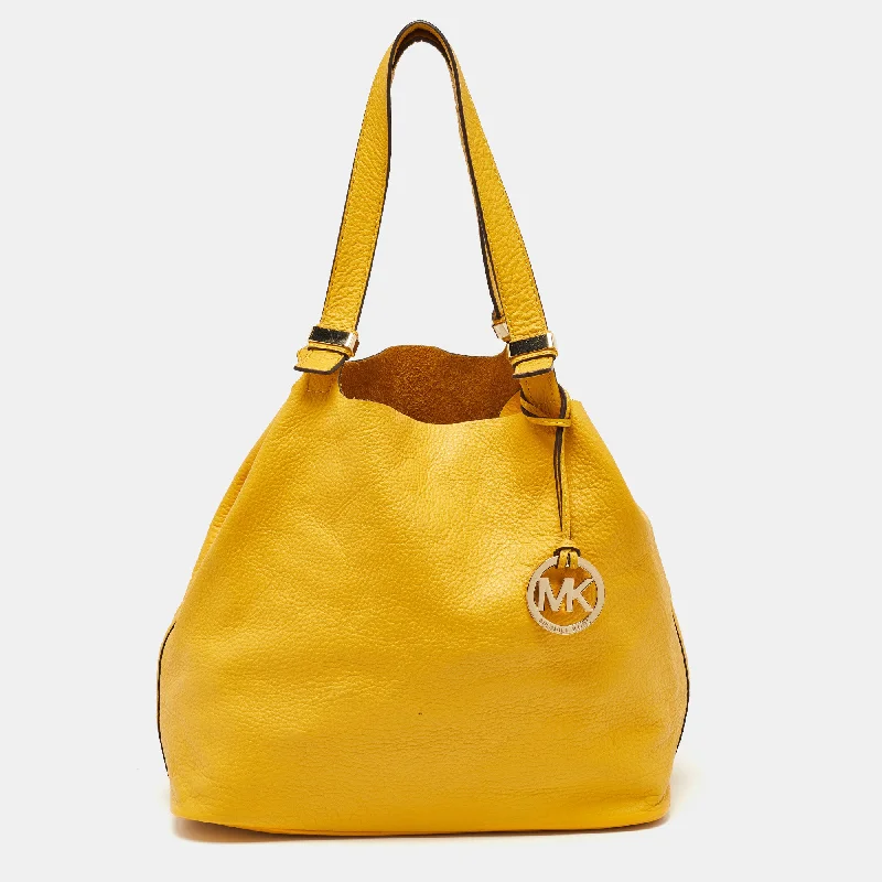 Yellow Leather Colgate Grab Shoulder Bag