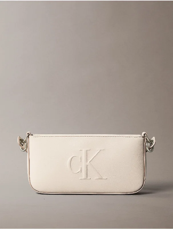 Women's Sculpted Impression Shoulder Bag - White