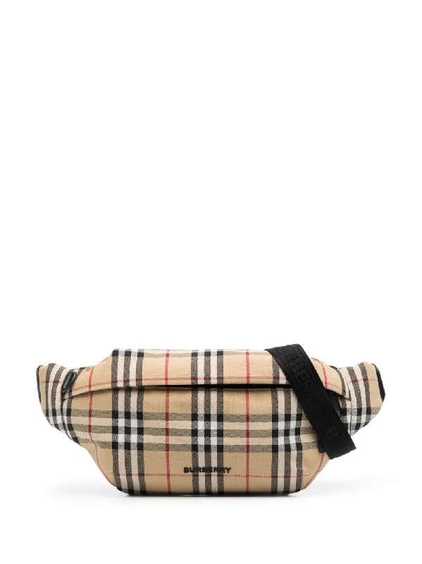 Men's Technical Fabric Belt Bag in Beige | 8069755144226 Color A7026