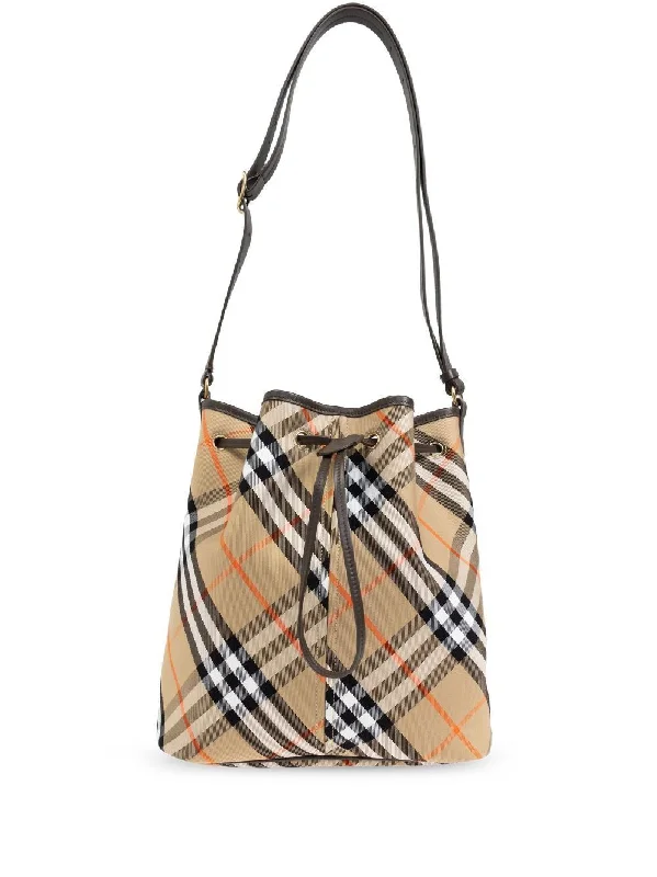 Women's Vintage Check Bucket Shoulder Bag in Nude & Neutrals | Size UNICA | 8093869