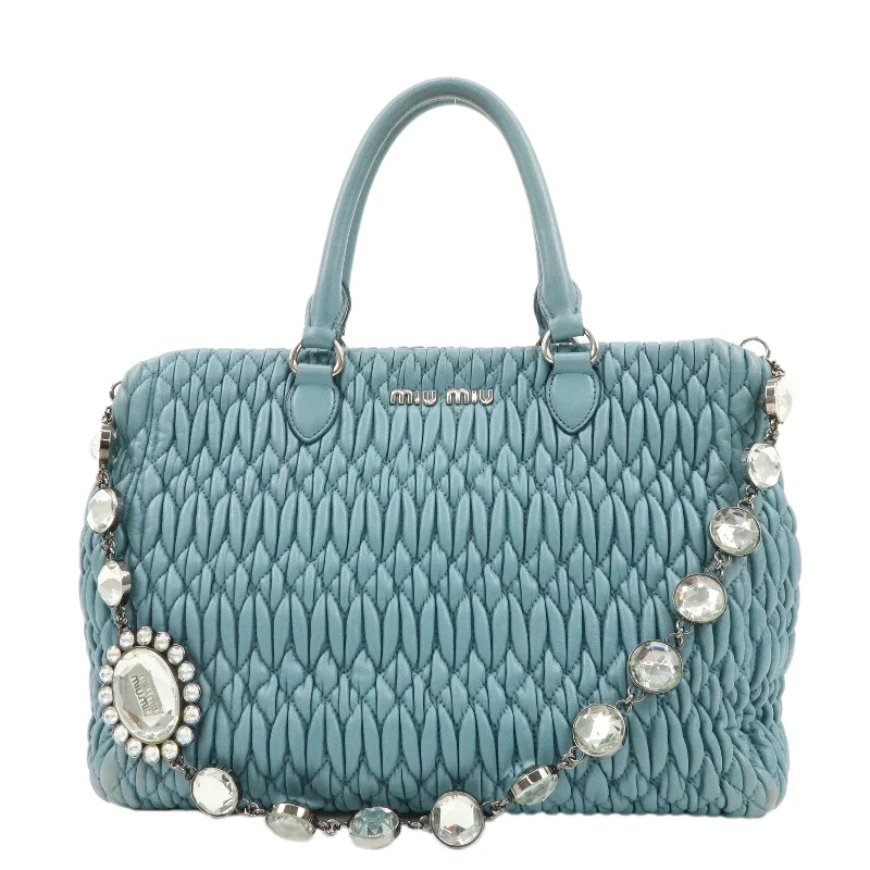 MIU MIU Matelasse Nappa Crystal Leather 2WAY Bag RN0958