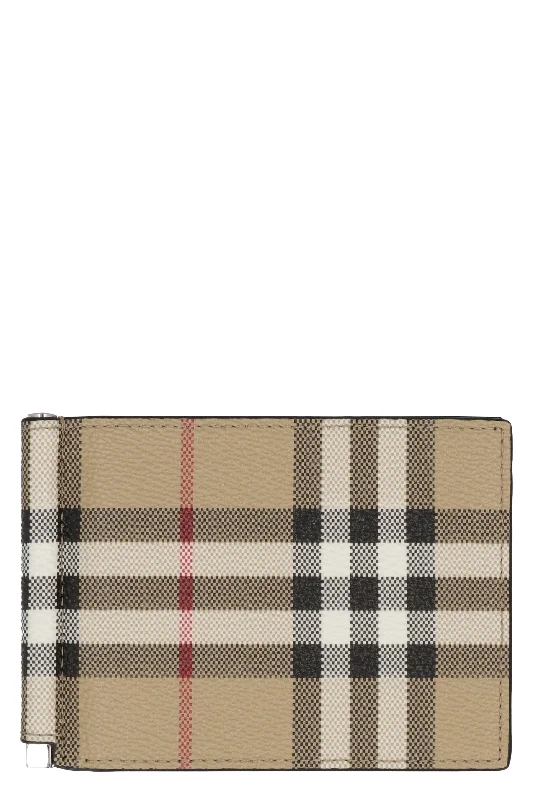 Men's Vintage Check Print Wallet in Beige | 8069809143231 Color A7026