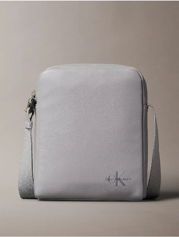 Men's Monogram Logo Reporter Bag - Grey