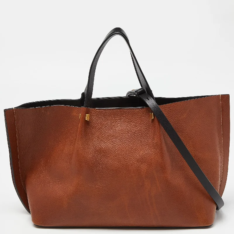 Brown/Black Leather Medium VLOGO Escape Tote