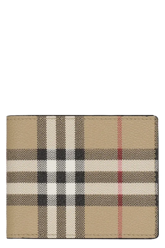 Men's Vintage Check Print Wallet in Beige | 8069813143231 Color A7026