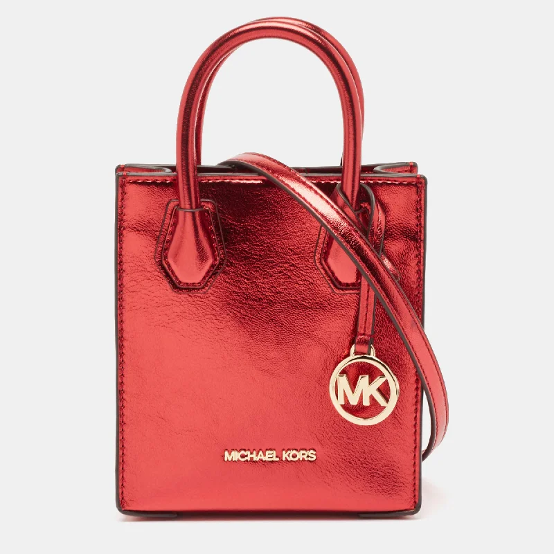 Red Glossy Leather XS Mercer Tote