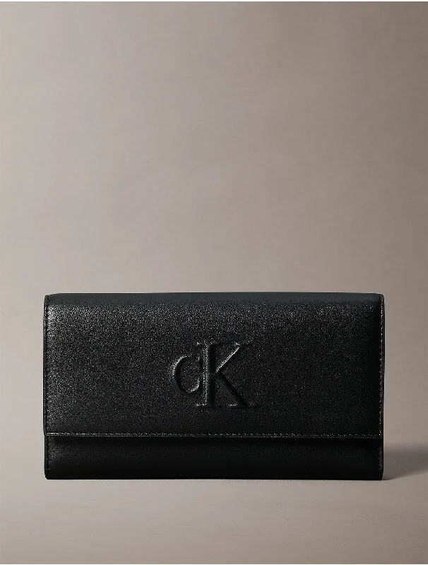 Women's Sculpted Impression Wallet - Black