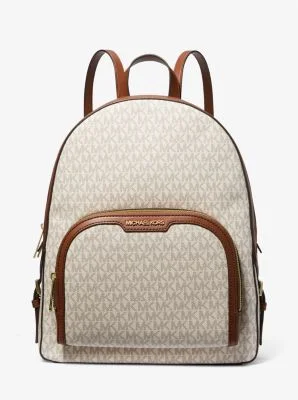 Michael Kors Jaycee Backpack Large In Monogram Vanilla