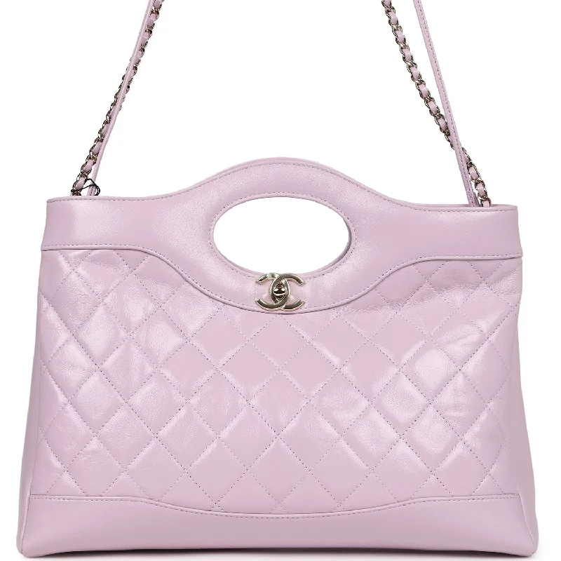 Chanel Large 31 Shopper Light Purple Shiny Lambskin Light Gold Hardware