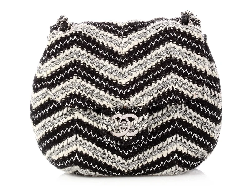 Chanel Black and White Tweed Handbag