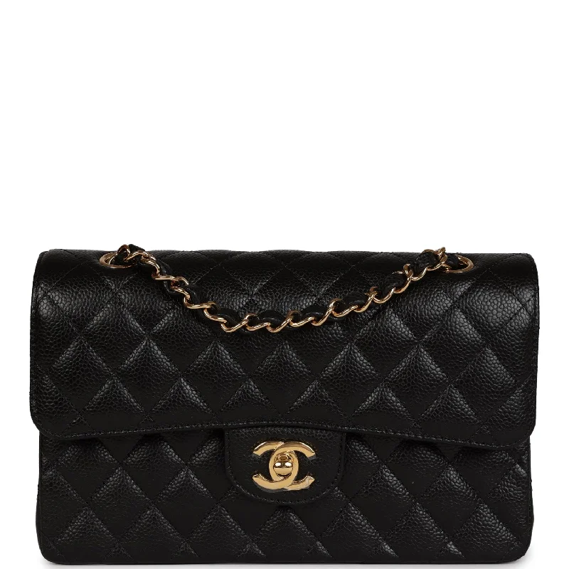 Chanel Small Classic Double Flap Bag Black Caviar Gold Hardware