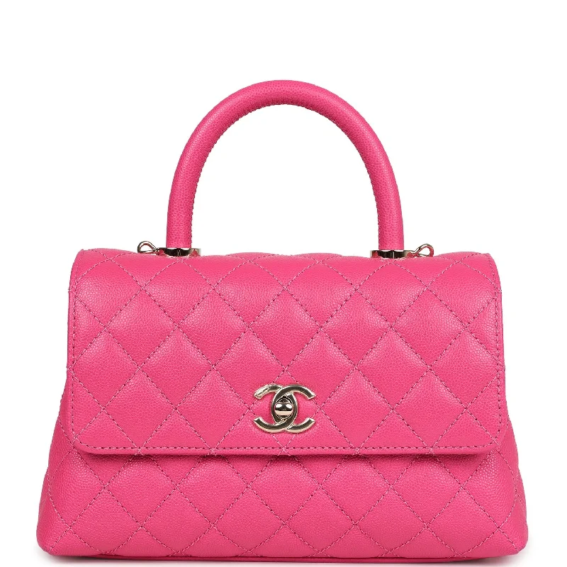 Chanel Small Coco Handle Dark Pink Caviar Light Gold Hardware