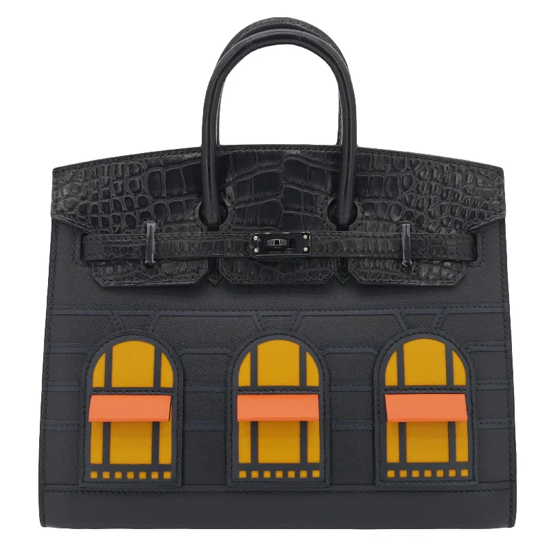 Hermès 20cm Birkin Sellier Faubourg House Midnight So Black Hardware