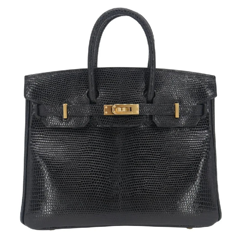 Hermès 25cm Birkin Black Lizard Gold Hardware