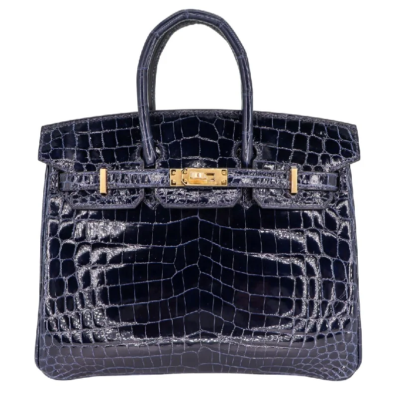 Hermès 25cm Birkin Bleu Baltique Shiny Niloticus GHW