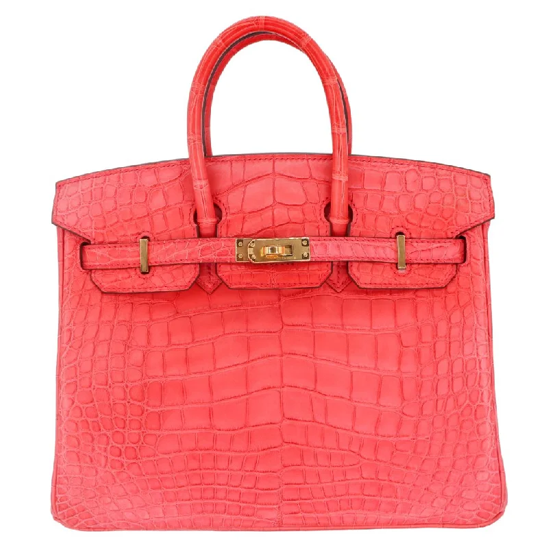 Hermès 25cm Birkin Bougainvillea Matte Alligator Gold Hardware