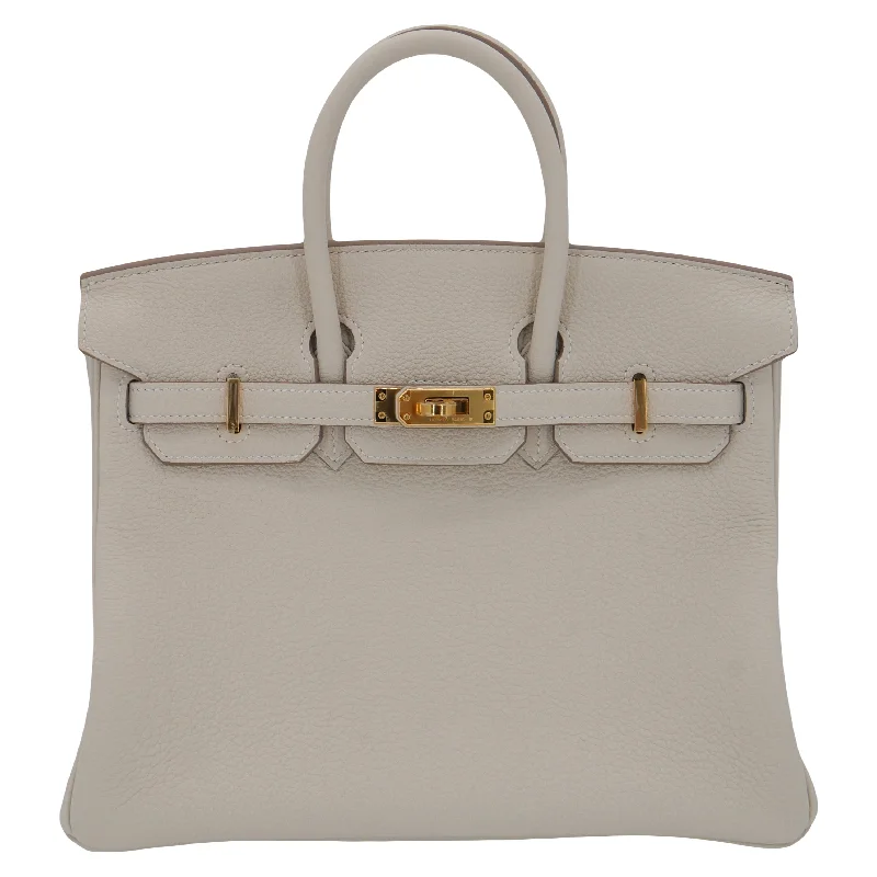 Hermès 25cm Birkin Craie Togo Leather Gold Hardware