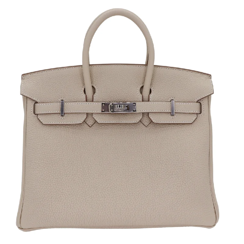 Hermès 25cm Birkin Craie Togo Leather Palladium Hardware