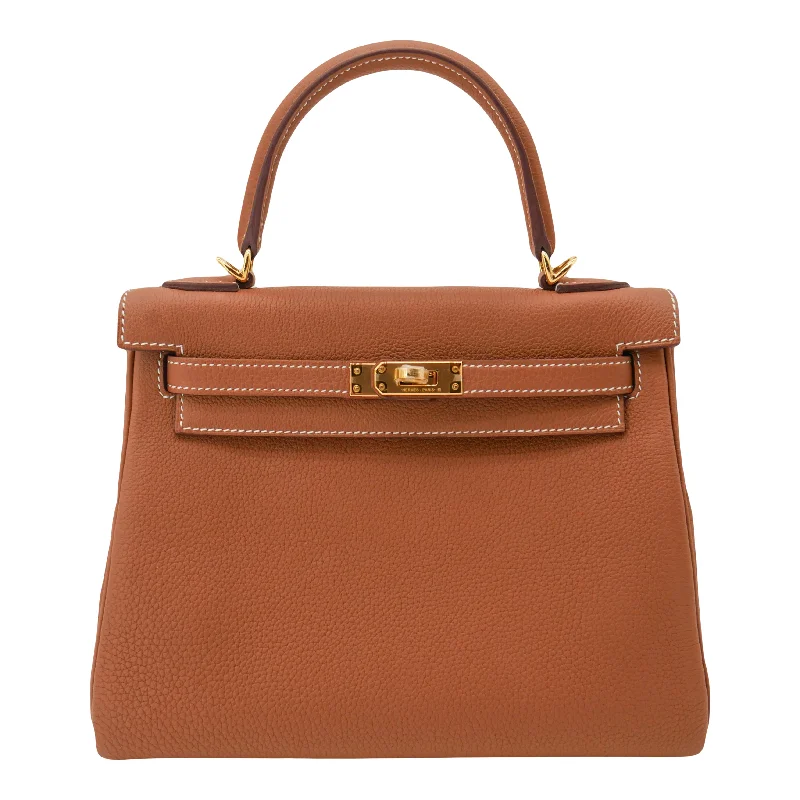 Hermès 25cm Kelly Retourne Gold Togo Leather Gold Hardware