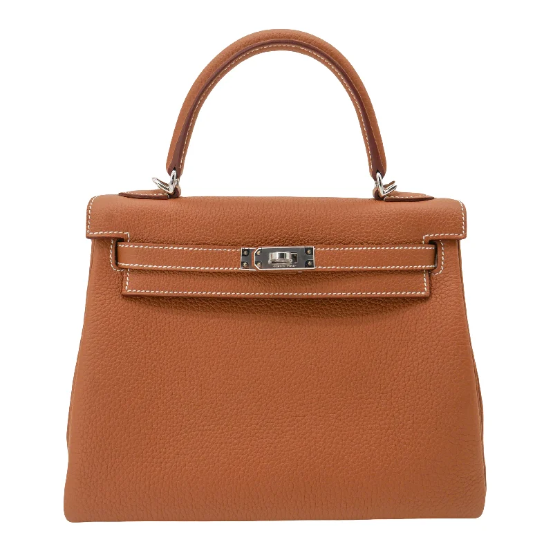 Hermès 25cm Kelly Retourne Gold Togo Leather Palladium Hardware