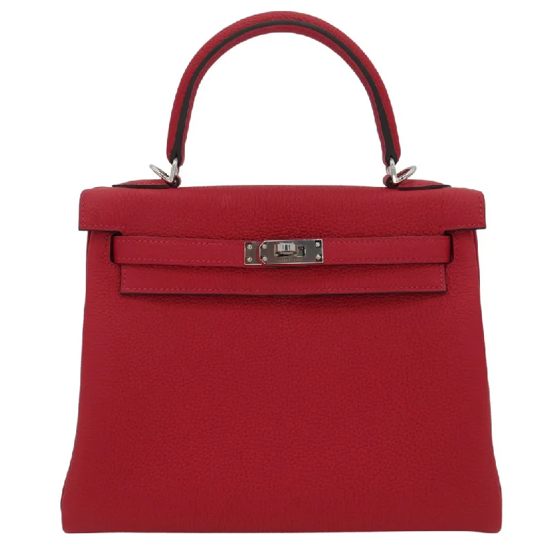 Hermès 25cm Kelly Retourne Rouge Casaque Togo Leather Palladium Hardware