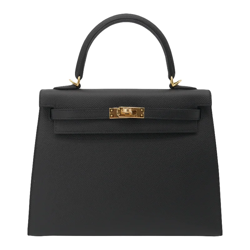 Hermès 25cm Kelly Sellier Black Epsom Leather Gold Hardware