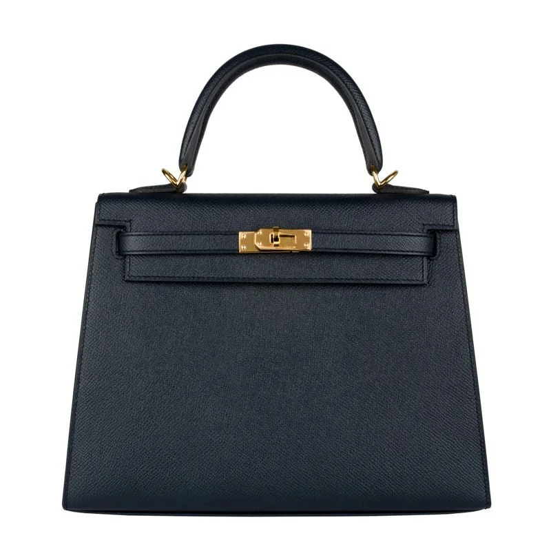 Hermès 25cm Kelly Sellier Bleu Indigo Epsom Leather Gold Hardware