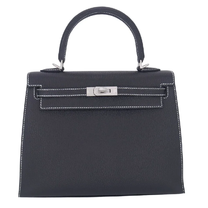 Hermès 25cm Kelly Sellier HSS Black Chevre Leather Brushed Gold Hardware