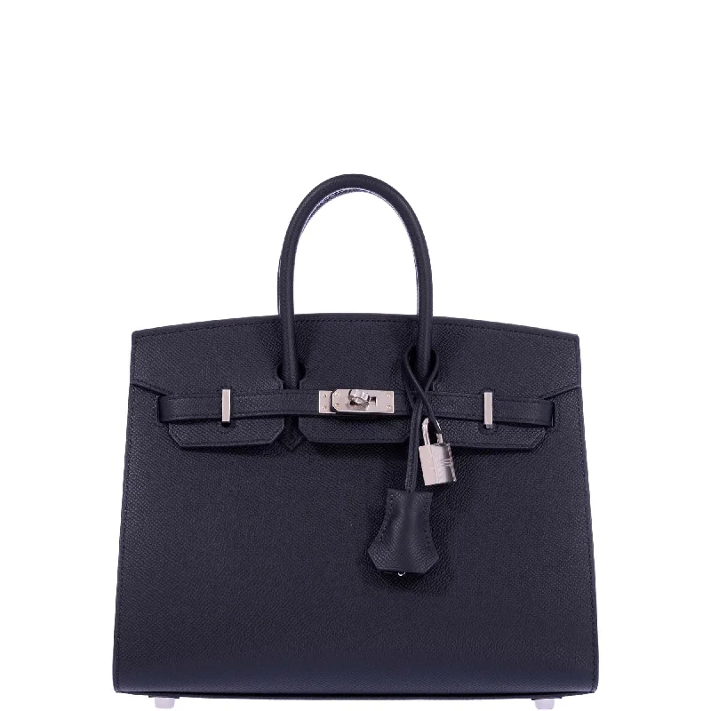 Hermès Birkin 25 Sellier Black Epsom Palladium Hardware