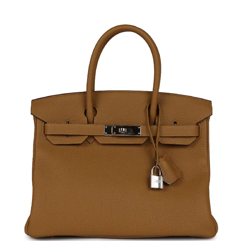 Pre-owned Hermes Birkin 30 Bronze D'Or Verso Togo Palladium Hardware