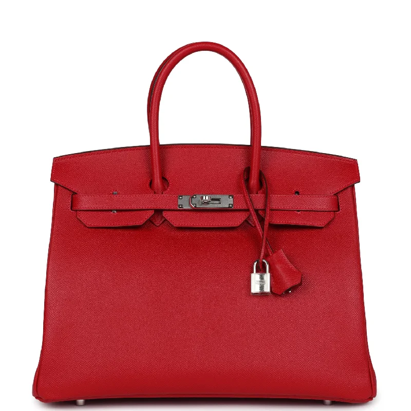 Hermes Birkin 35 Rouge Casaque Epsom Palladium Hardware