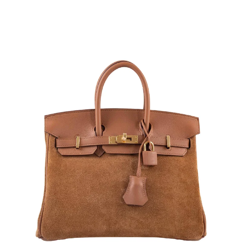 Hermès Grizzly Birkin 25 Gold Grizzly Suede and Swift Gold Hardware