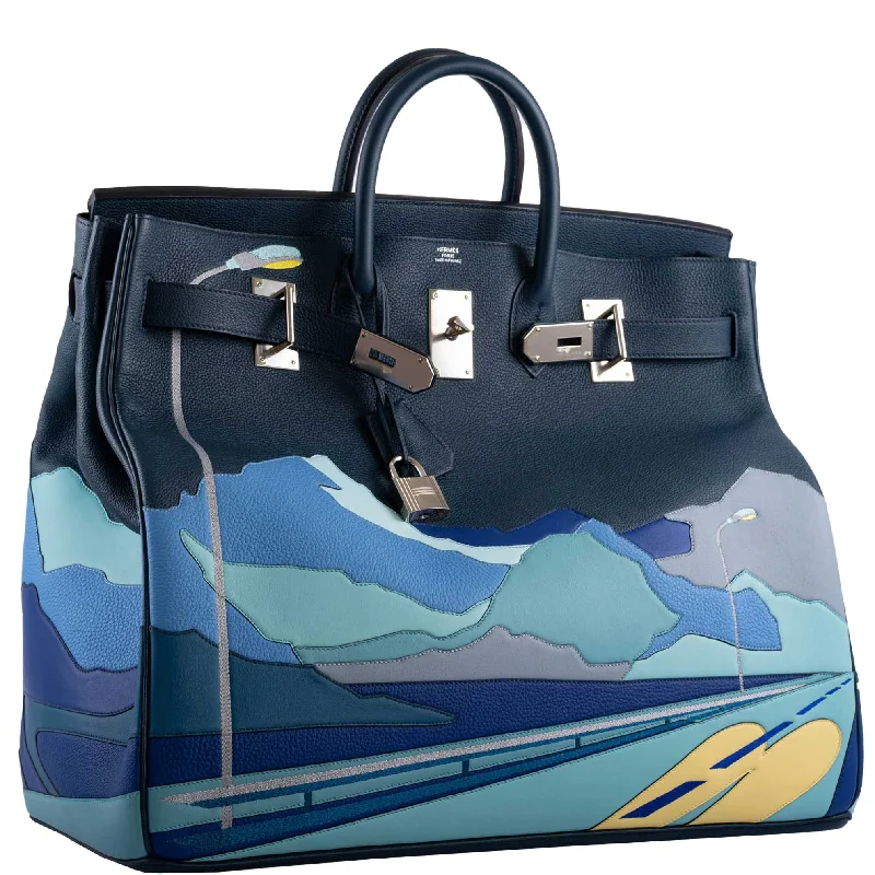 Hermès Endless Road HAC Birkin 50 Multicolor Togo and Swift Leather Palladium Hardware