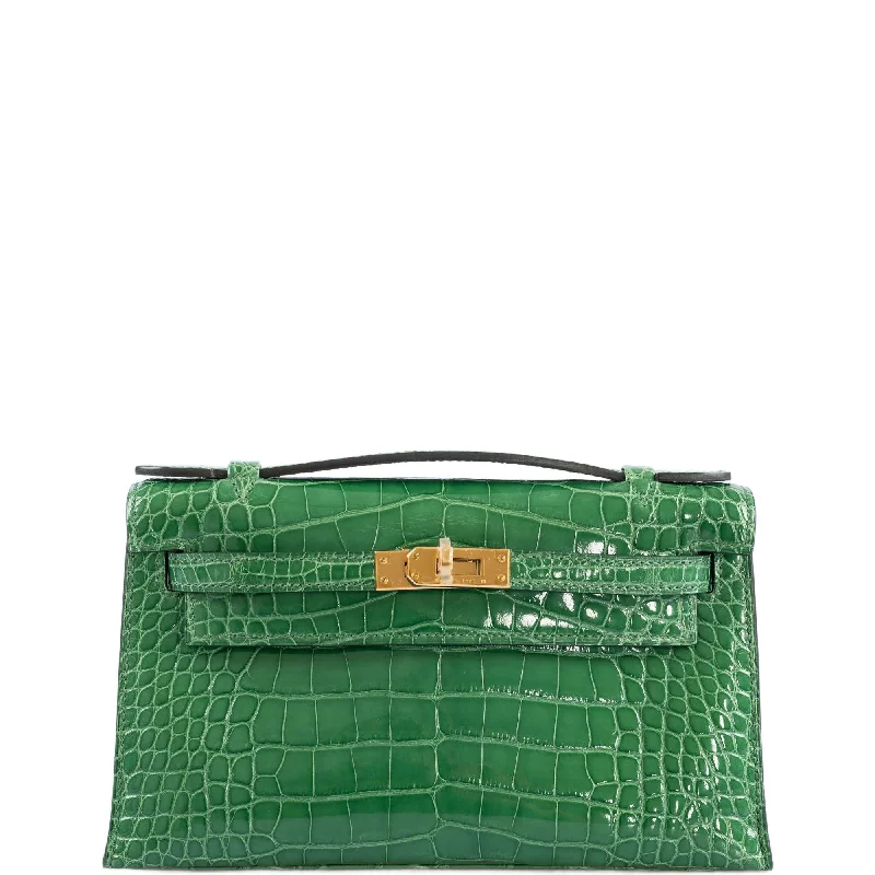 Hermès JPG Kelly Pochette Cactus Shiny Alligator Gold Hardware