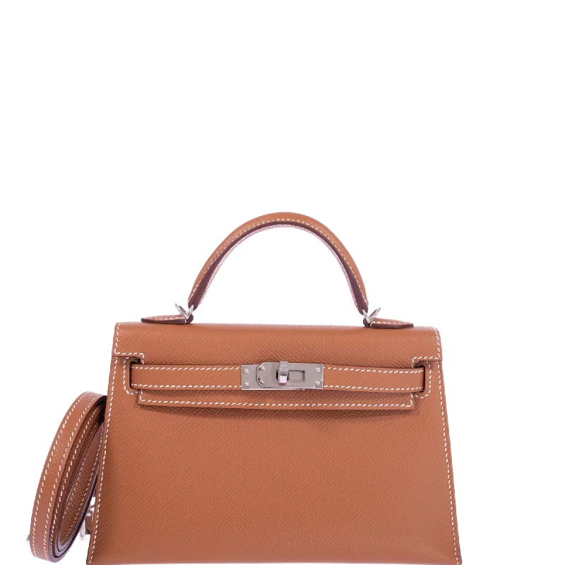 Hermès Kelly 20 Mini II Sellier Gold Epsom Palladium Hardware