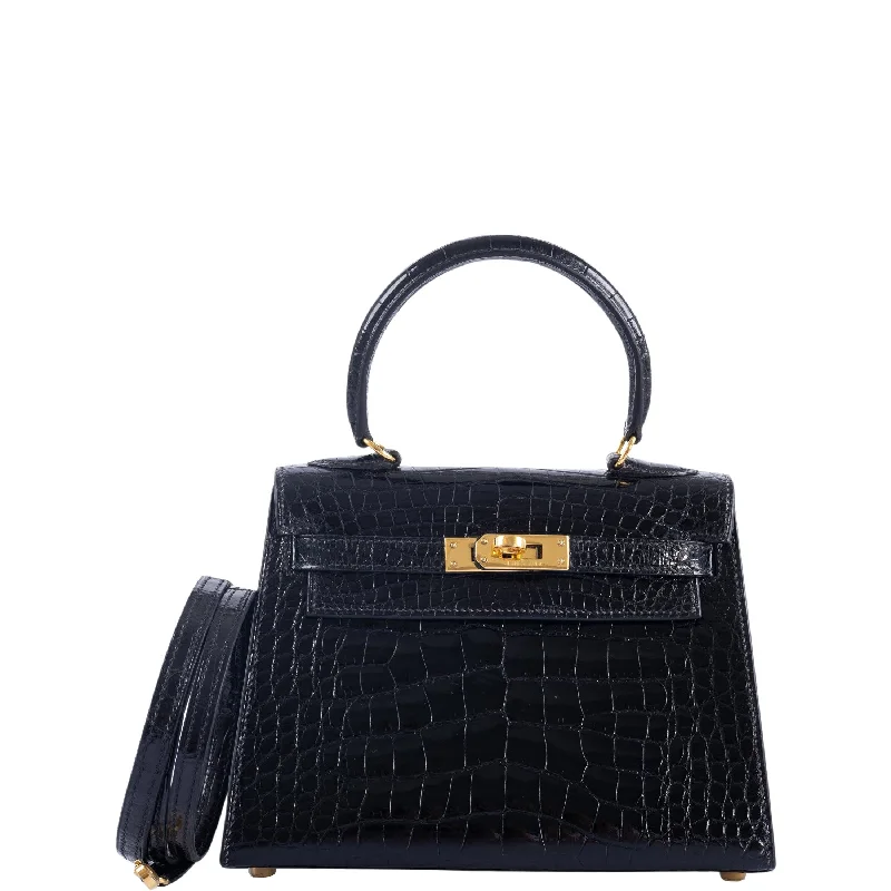 Hermès Kelly 20 Mini Vintage Black Noir Alligator with Gold Hardware