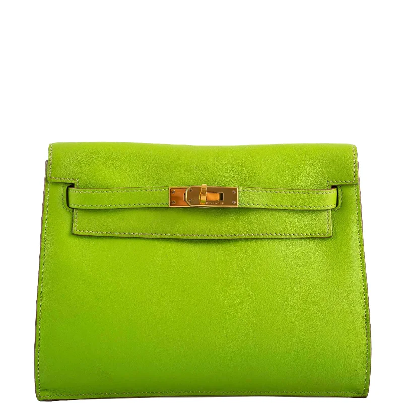 Hermès Kelly Danse II Vert Cru Swift with Gold Hardware