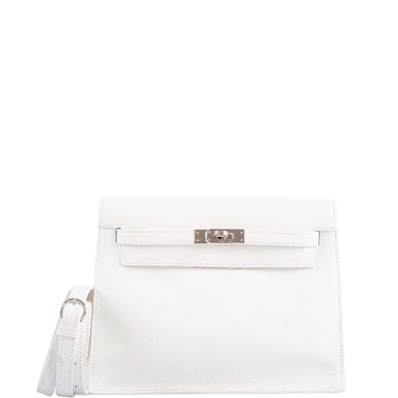 Hermès Kelly Danse II White Evercolor Palladium Hardware