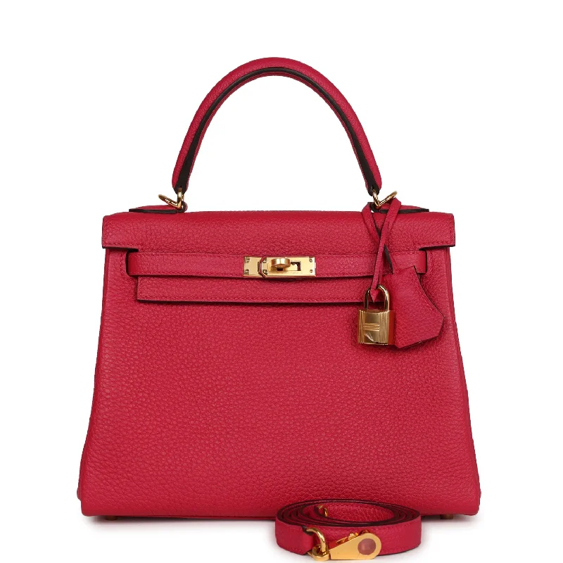 Hermes Kelly Retourne 25 Framboise Togo Gold Hardware