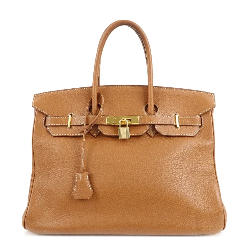 HERMES Taurillon Clemence Birkin 35 J stamped Gold