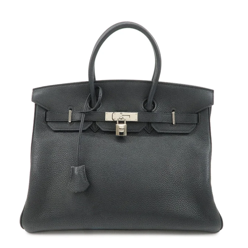 HERMES Togo Birkin 35 H Stamped Hand Bag Balck