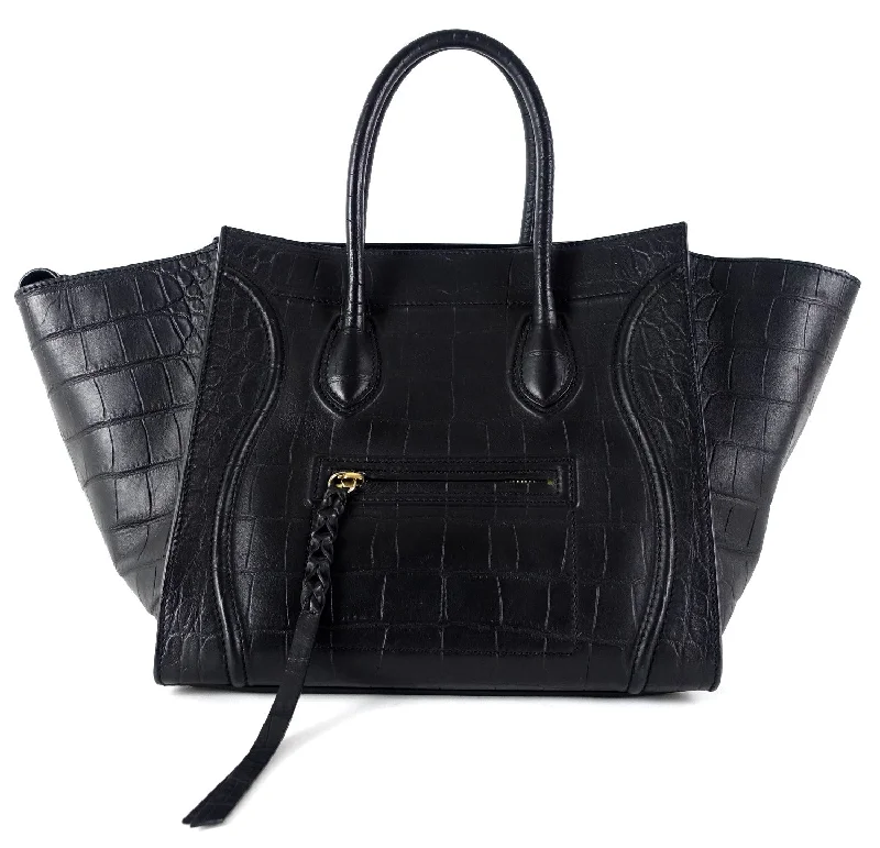 Phantom Crocodile Embossed Calf Leather Medium Bag