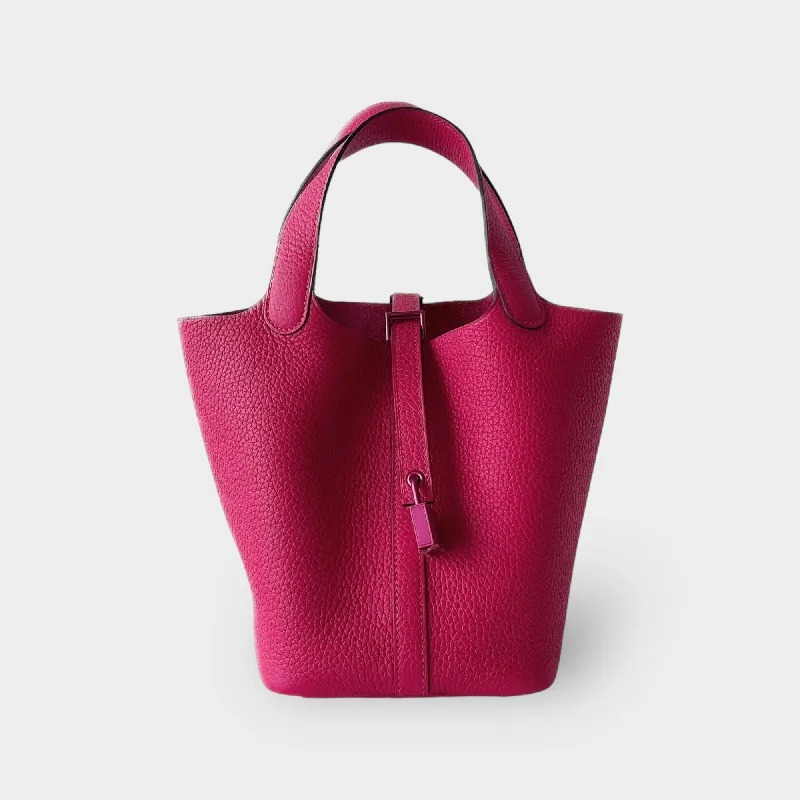 Hermes Rare Picotin Lock Bag 18 In So Pink, Rose Mexico Clemence Leather And Pink Hardware