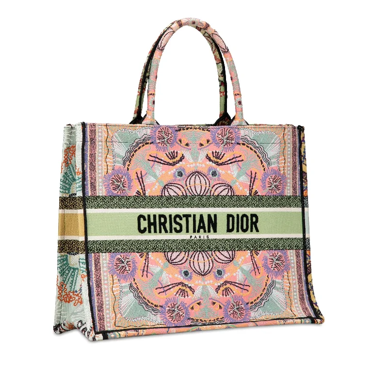 Dior Cruise Large Lights Embroidered Multicolor Canvas Book Tote (FQZtOd)